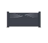Casanoov Lot de 2 clôtures aluminium 1,9m VELETA H.90cm gris