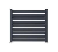 Casanoov Lot de 2 clôtures Aluminium Ajourées 1,9m VOGEL H.170cm gris