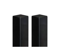 Casanoov Lot de 2 poteaux en fer DARIO 6x6cm H.170cm noir Mat