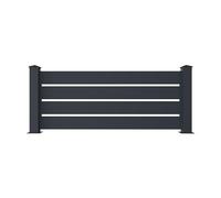 Casanoov Panneau de Clôture VOGEL 1,9x0,80m Aluminium Gris Anthracite - Clôture de Jardin Ajourée sur Muret - Résistante Intempéries Anti-Corrosion - Montage Facile Kit Complet Poteaux et Platines