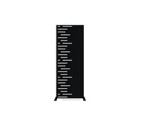 Casanoov Panneau Décoratif ARLBERG 1,6x0,60m Acier Noir - Motif Ligne Graphique Côté Gauche Élégant et Moderne Écran d’Intimité Extérieur Robuste Durable Montage Facile Clôture Jardin 160x60cm