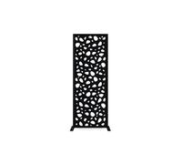 Casanoov Panneau Décoratif SUNNY 1,6x0,60m Acier Noir - Motif Galets Panneau Élégant et Moderne - Écran Intimité Extérieur Occultant Durable Installation Facile Clôture Jardin Terrasse 160x60cm