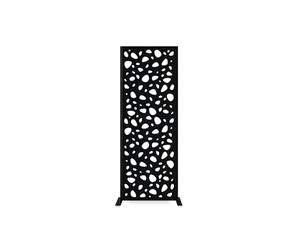 Casanoov Panneau Décoratif SUNNY 1,6x0,60m Acier Noir - Motif Galets Panneau Élégant et Moderne - Écran Intimité Extérieur Occultant Durable Installation Facile Clôture Jardin Terrasse 160x60cm