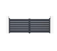 Lot portail battant et portillon - Casanoov - VOGEL - 3,5m H.125cm / Portillon 1m H.125cm - Gris - Aluminium
