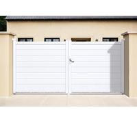Casanoov Portail battant 3m EIGER H.140cm + Portillon 1m EIGER H.140cm aluminium blanc