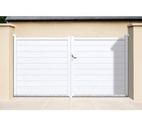 Casanoov Portail battant 3m EIGER H.160cm + Portillon 1m EIGER H.160cm aluminium blanc