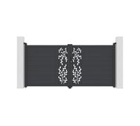 Casanoov Portail battant 3m FOLYA H.140cm + Portillon 1m FOLYA H.140cm aluminium gris