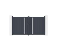 Casanoov Portail battant 3m GIONA H.180 aluminium gris