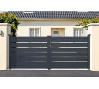 Casanoov Portail battant 3m VOGEL H.120cm aluminium gris