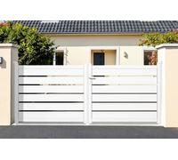 Casanoov Portail battant 3m VOGEL H.120cm blanc aluminium