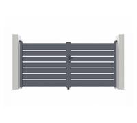 Lot portail battant et portillon - Casanoov - VOGEL - 3m H.143cm / Portillon 1m H.143cm - Gris - Aluminium