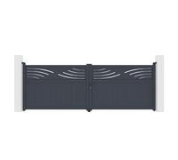 Casanoov Portail battant 4m HALTI H.140cm aluminium gris