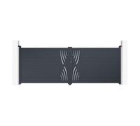 Casanoov Portail battant 4m VELETA H.140cm + Portillon 1m VELETA H.140cm aluminium gris