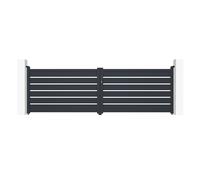 Casanoov Portail battant 4m VOGEL H.120cm + Portillon 1m VOGEL H.120cm aluminium gris