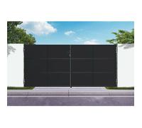 Casanoov portail battant acier 3,5m nali h.160cm noir + portillon h.160cm noir