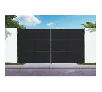 Casanoov portail battant acier 3,5m nali h.180cm noir + portillon h.180cm noir