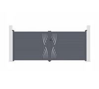 Casanoov Portail battant ajustable en largeur 4m VELETA H.160cm alu gris