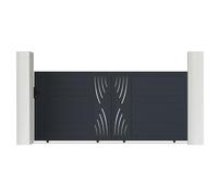 Casanoov Portail coulissant 3,5m VELETA H.160cm aluminium gris