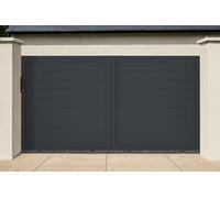Casanoov Portail coulissant 4m EIGER H.160cm + Portillon 1m EIGER H.160cm aluminium gris