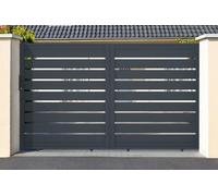 Casanoov Portail coulissant 4m VOGEL H.180cm aluminium gris
