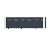 Casanoov portail coulissant 5m halti h.140cm aluminium gris + portillon 1m halti h.140cm aluminium gris