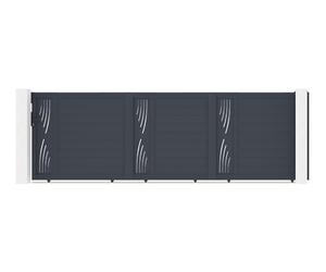 Casanoov Portail coulissant 5m VELETA H.160cm alu + portillon VELETA H160 GRIS