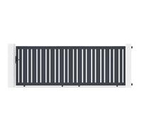 Casanoov Portail Coulissant Extérieur VEYMONT 4 m x 140 cm - Aluminium Gris Anthracite Ajouré - Kit Complet avec Serrure, Clés et Accessoires Inclus
