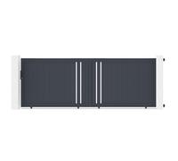 Casanoov Portail Coulissant GIONA 4x1,5 m - 396 cm x 142 cm - 5,6 m² Aluminium Gris Anthracite RAL 7016 Moderne Sécurisé Jardin Extérieur Motorisable Résistant Vent 55 km/h Rail Acier 8 m Inclus