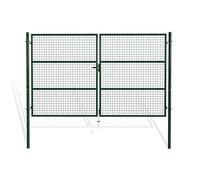 CASANOOV Portail Grillagé Acier OLGA 300x180 cm 3x1,8 m 5 m² Vert Mousse RAL 6005 Clôture Extérieur Sécurisé Robuste Maille 50x50 mm Fil 4 mm Poteaux Ø60 mm Thermolaqué Anti-Corrosion