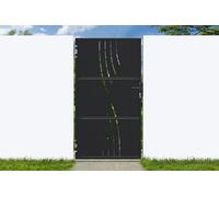 Casanoov Portillon acier galvanisé NALI VELETA portillon de jardin 103 x 180 cm, 1,03 m x 1,8 m, 1,85 m², noir mat, motifs Nature, accès piéton, espace entre piliers 103 cm à 105,5 cm, poteaux CARMO