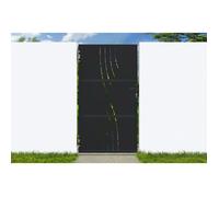 Casanoov Portillon acier galvanisé NALI VELETA portillon de jardin 103 x 180 cm, 1,03 m x 1,8 m, 1,85 m², noir mat, motifs Nature, accès piéton, espace entre piliers 103 cm à 105,5 cm, poteaux CARMO