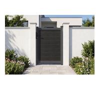 Casanoov portillon bois composite plein 1m athos h.140cm gris anthracite avec cadre aluminium