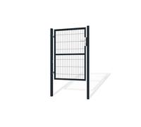 Casanoov Portillon Grillagé Jardin RAZO - Accès Piéton 1 m - Acier Galvanisé - H 140 cm - Gris Anthracite RAL 7016 - Poteaux 60x60 cm - Mailles du grillage 50 x 200 mm - Serrure À Barillet