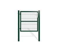 Casanoov Portillon Grillage RAZO 1x1 m Vert Mousse - Acier Galvanisé Thermolaqué - Résistant Intempéries et Corrosion - Design Robuste - Montage Facile Kit Complet avec Poteaux et Serrure 87x100 cm