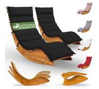 CASARIA® 2x Chaise longue à bascule JAVA avec housse anthracite bois d'acacia certifié FSC® pliable transat jardin Sauna Capacité de charge 160kg