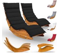 CASARIA® 2x Chaise longue à bascule JAVA avec housse anthracite bois d'acacia certifié FSC® pliable transat jardin Sauna Capacité de charge 160kg