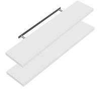 CASARIA 2x Étagères Murales Flottantes 110 cm Blanc MDF Robuste Effet Flottant étagère Bois Rangement décoration