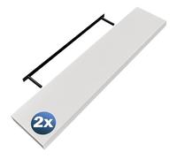 CASARIA 2x Étagères Murales Flottantes 110 cm Blanc MDF Robuste Effet Flottant étagère Bois Rangement décoration