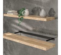 Casaria 2X Étagères Murales Flottantes 110 cm Chêne MDF Robuste Effet Flottant étagère Bois Rangement décoration