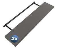 Casaria 2X Étagères Murales Flottantes 110 cm Gris MDF Robuste Effet Flottant étagère Bois Rangement décoration