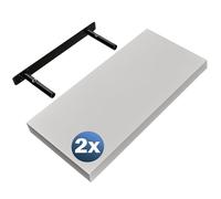 CASARIA 2x Étagères Murales Flottantes 50 cm Blanc MDF Robuste Effet Flottant étagère Bois Rangement décoration