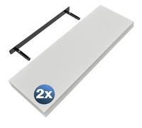 Casaria 2X Étagères Murales Flottantes 70 cm Blanc MDF Robuste Effet Flottant étagère Bois Rangement décoration