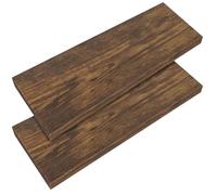 Casaria 2X Étagères Murales Flottantes 70 cm Chêne Foncé MDF Robuste Effet Flottant étagère Bois Rangement décoration