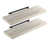 CASARIA 2x Étagères Murales Flottantes 70 cm Chêne MDF Robuste Effet Flottant étagère Bois Rangement décoration