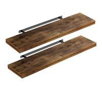 CASARIA 2x Étagères Murales Flottantes 90 cm Chêne foncé MDF Robuste Effet Flottant étagère Bois Rangement décoration