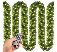 Casaria® 2x Guirlandes de Noël lumineuses 5m 100 LED blanc chaud avec télécommande Décoration de noël en sapin artificiel