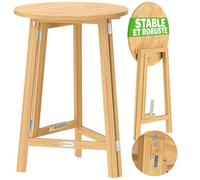 Casaria® 2X Mange Debout Table Haute - Table Cuisine Ronde Pliable en Bois Massif Sapin, 3 Pieds, Plateau Ø78cm x H111cm, Intérieur/Extérieur, Design Moderne, Robuste et Élégante, Charge Max 80kg