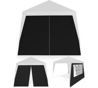 CASARIA® 2x Parois latérales tonnelle de jardin 3x3m imperméable fenêtre fermeture éclair panneau latéral pavillon Pop-Up noir
