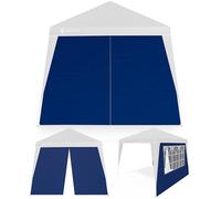 CASARIA® 2X Parois latérales tonnelle de Jardin 3x3m imperméable fenêtre Fermeture éclair Panneau latéral Mur côté pavillon Pop-Up Bleu