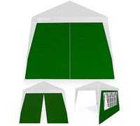 CASARIA® 2X Parois latérales tonnelle de Jardin 3x3m imperméable fenêtre Fermeture éclair Panneau latéral Mur côté pavillon Pop-Up Vert